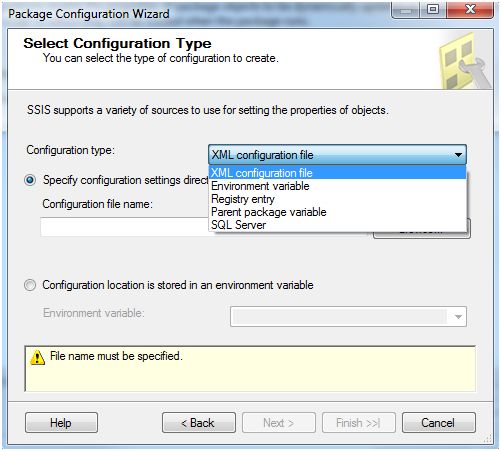 select type of configuration